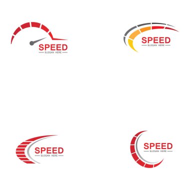 Hız logosu tasarımı, siluet hız göstergesi sembol vektörü, hız otomobil logosu çizim ikonu tasarımı