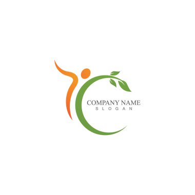 Sağlıklı Yaşam İnsanları Logosu vektör simgesini şablonladı