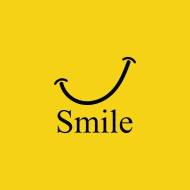 Sarı arkaplan vektörüyle gülen logo
