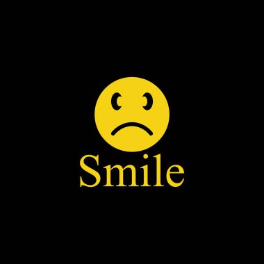 Sarı arkaplan vektörüyle gülen logo