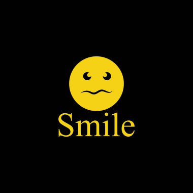 Sarı arkaplan vektörüyle gülen logo