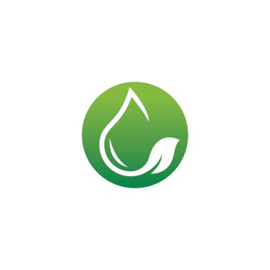 Çevre simgesi yeşil yaprak vektör illüstrasyonu