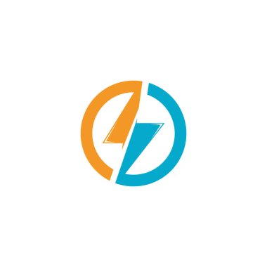 Şimşek ve Şimşek Şimşeği Flash Simgeleri Ayarlandı. Karanlık Arkaplanda Düz Tarz. Vektör - Vektör