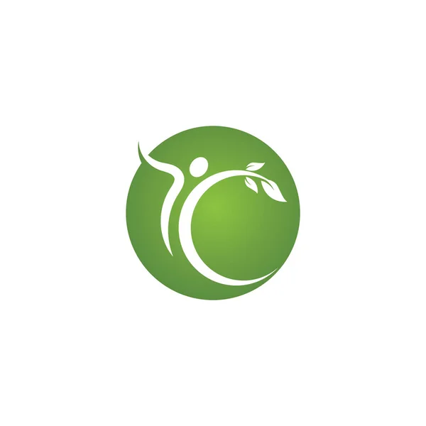 Vida Saludable Personas Logo Plantilla Vector Icono — Vector de stock