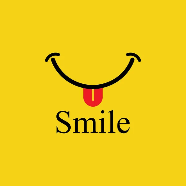 Logo Sonrisa Vector Fondo Amarillo — Vector de stock