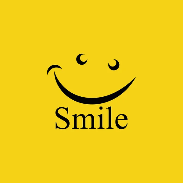 Logo Sonrisa Vector Fondo Amarillo — Vector de stock