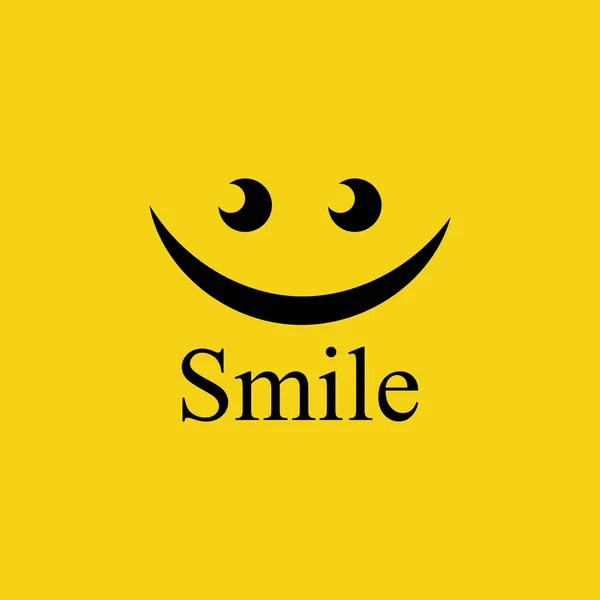 Smile Logo Fond Jaune Vecteur — Image vectorielle