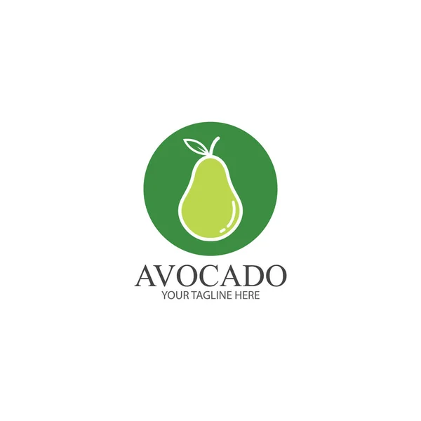 Шаблон Логотипа Фруктов Авокадо Половина Авокадо Векторным Дизайном Листа Дизайн — стоковый вектор