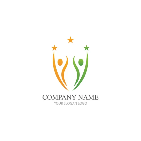 Vettore Logo Salute Della Gente Successo — Vettoriale Stock