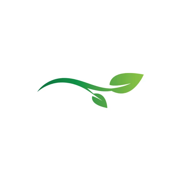 エコアイコン緑の葉ベクトルイラスト — ストックベクタ