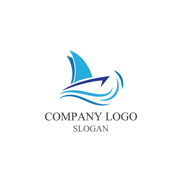 Traditionelles Sailboat Logo Design Vektor — Stockvektor