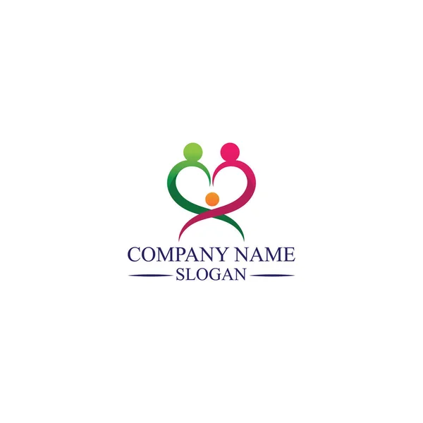 Family Care Infinity Logo Familly Illustration Logo Template Design — Stock Vector