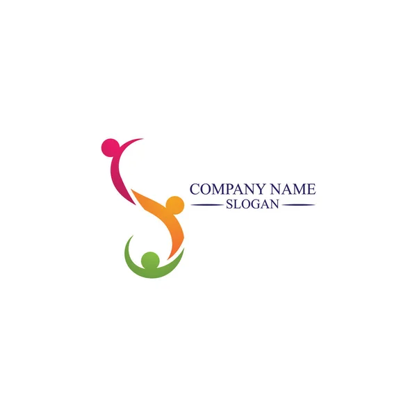 Family Care Infinity Logo Familly Illustrazione Logo Template Design — Vettoriale Stock