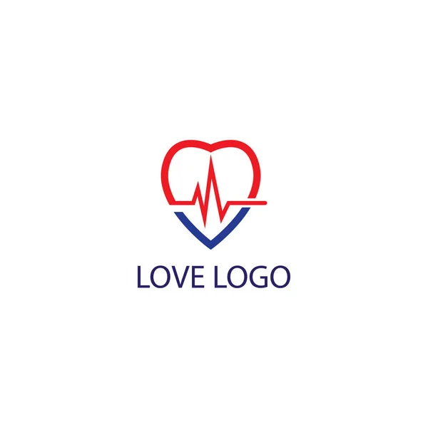 Logo Love Medical Pulse Concept Logo Créatif Amour Santé — Image vectorielle