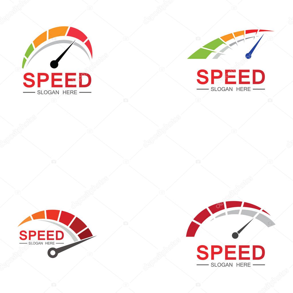 Speed logo design, silhouette speedometer symbol icon vector,speed Auto car Logo Template vector illustration icon design