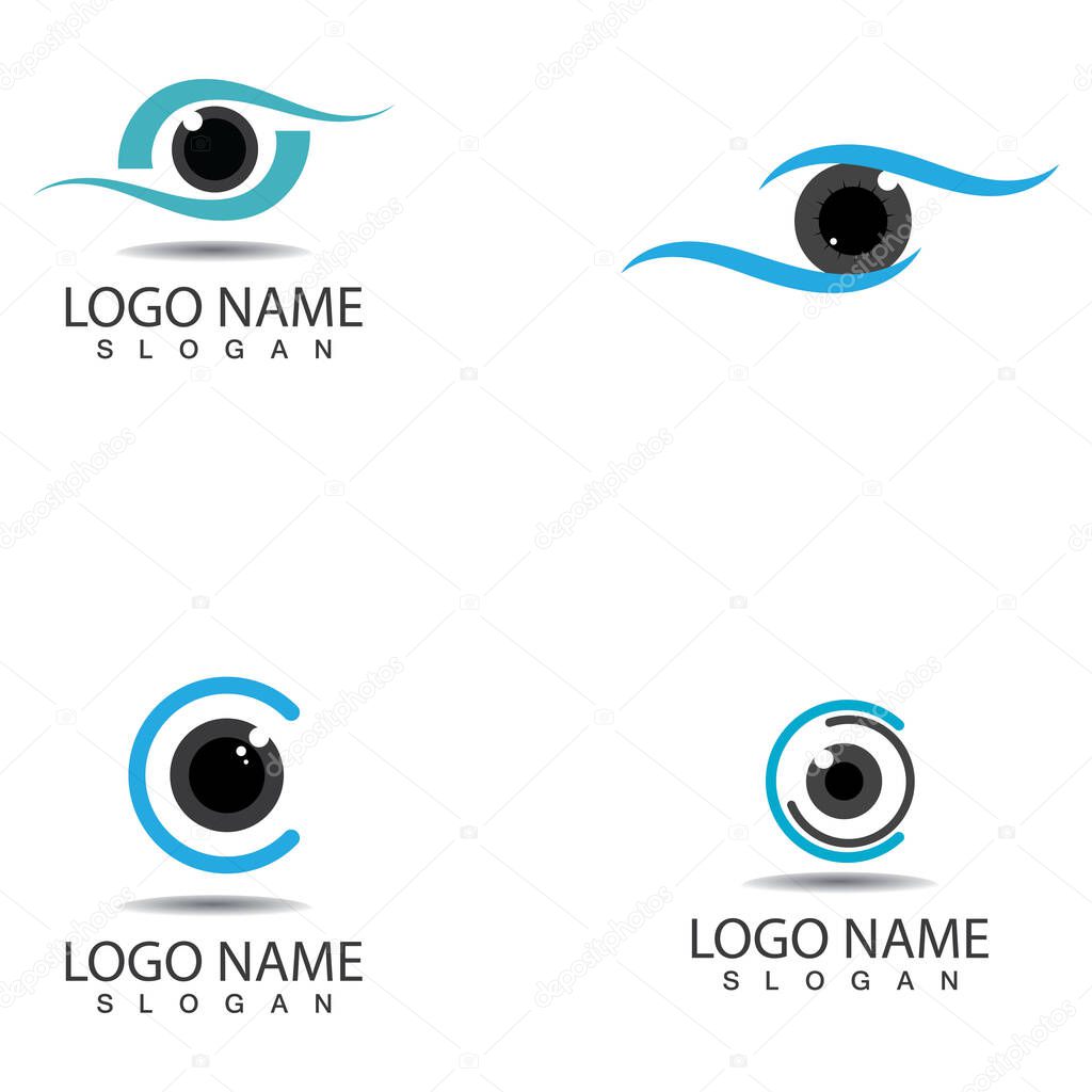 Eye care logo and symbol vector
