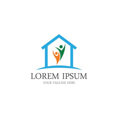 Evde bakım logosu tasarım vektör simgesi House Care logo şablonu, Tıbbi Ev logosu