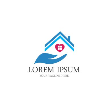 Evde bakım logosu tasarım vektör simgesi House Care logo şablonu, Tıbbi Ev logosu
