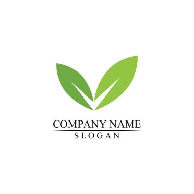 Çevre simgesi yeşil yaprak vektör illüstrasyonu