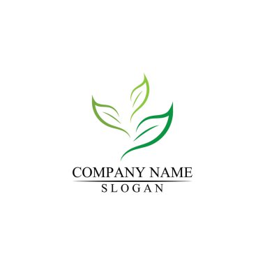 Çevre simgesi yeşil yaprak vektör illüstrasyonu