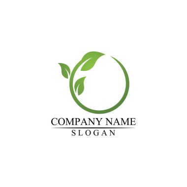 Çevre simgesi yeşil yaprak vektör illüstrasyonu