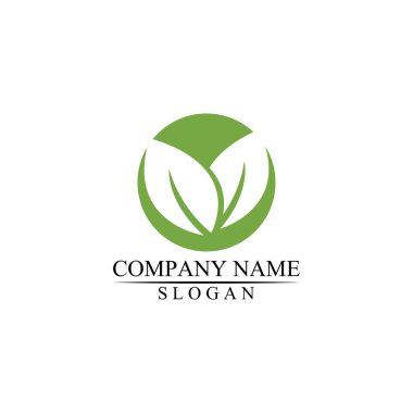 Çevre simgesi yeşil yaprak vektör illüstrasyonu