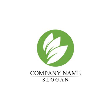 Çevre simgesi yeşil yaprak vektör illüstrasyonu