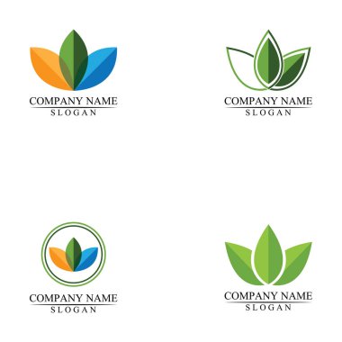 Çevre simgesi yeşil yaprak vektör illüstrasyonu