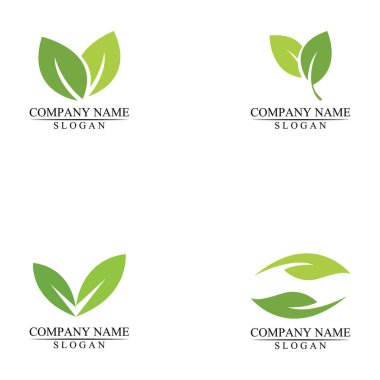 Çevre simgesi yeşil yaprak vektör illüstrasyonu