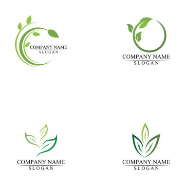 Çevre simgesi yeşil yaprak vektör illüstrasyonu