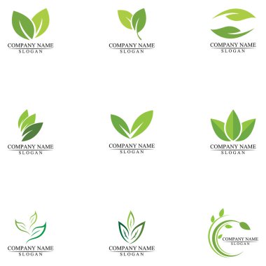 Çevre simgesi yeşil yaprak vektör illüstrasyonu