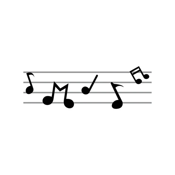 Símbolos Nota Musical Logotipo Ícones Modelo — Vetor de Stock