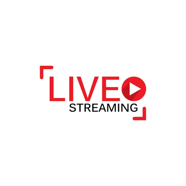 Live Streaming Icon Красный Символ Кнопка Прямой Трансляции Вещания Онлайн — стоковый вектор