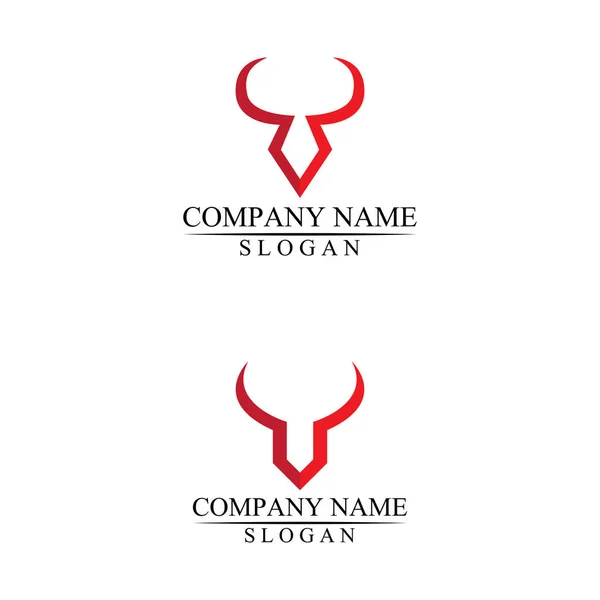 Бычий Рог Буйвол Логотип Символы Млекопитающих Шаблон Иконки Приложения — стоковый вектор