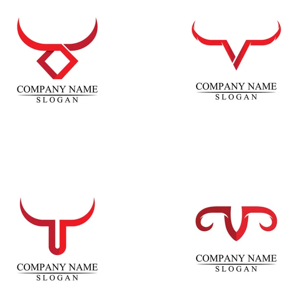 Toro Cuerno Búfalo Logotipo Mamíferos Símbolos Plantilla Iconos Aplicación — Vector de stock