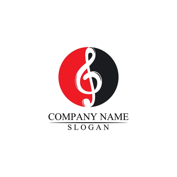 Símbolos Nota Musical Logotipo Ícones Modelo —  Vetores de Stock