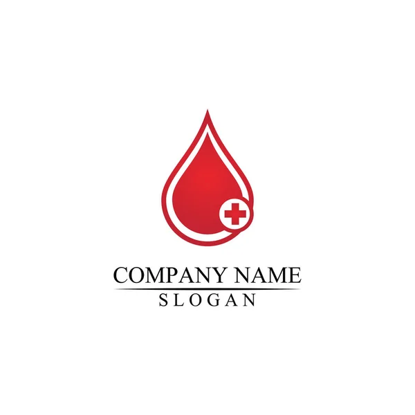 Logo Sangre Plantilla Vector Icono Ilustración Diseño — Vector de stock