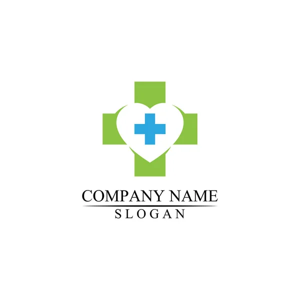 Medical Cross and Health Pharmacy Logo Design Template