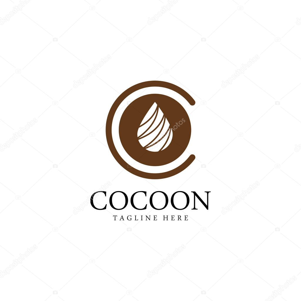 Cocoon logo template vector icon and symbol