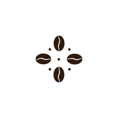 kahve çekirdeği simgesi vektör çizimi şablonu