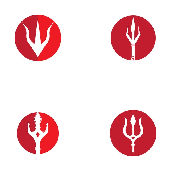 Trident Logo Şablonu Vektör Çizimi Tasarımı — Stok Vektör