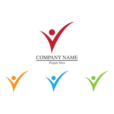 V Harfi Logo İş Vektör Tasarımı