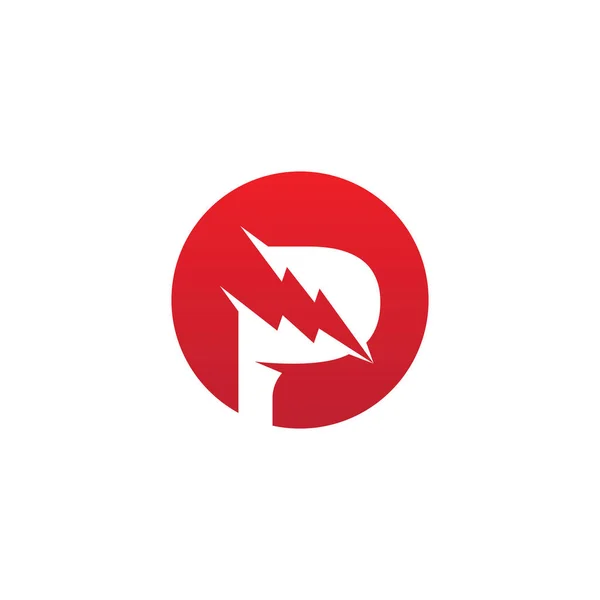 Piorun Mocy Logo Wektor Projekt Ikona — Wektor stockowy