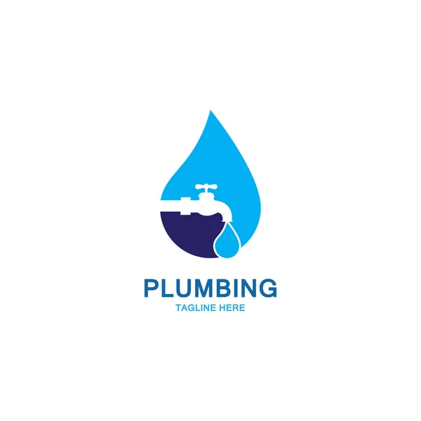 Plumbing Logo Vector Icon Illustration — Stock Vector