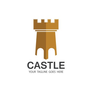 Castle Logo sembolü vektör çizim şablonu