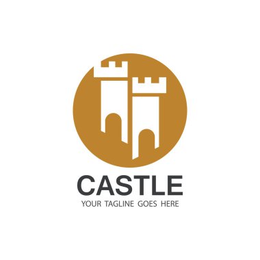 Castle Logo sembolü vektör çizim şablonu