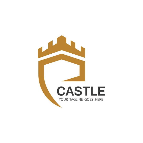 Castle Logo sembolü vektör çizim şablonu
