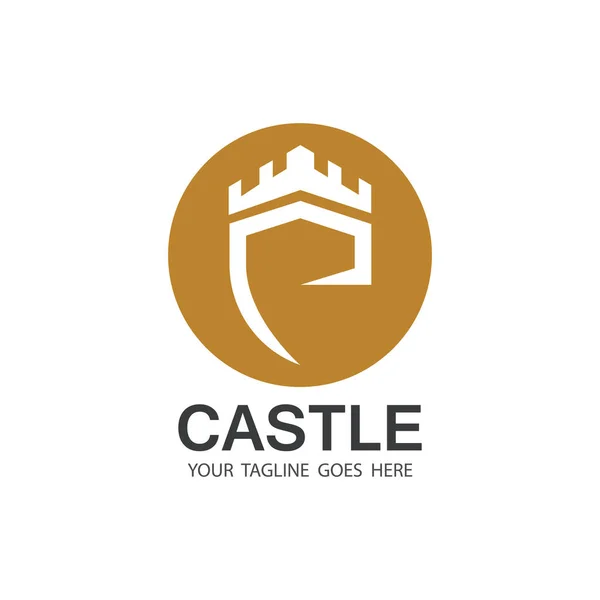 Castle Logo sembolü vektör çizim şablonu