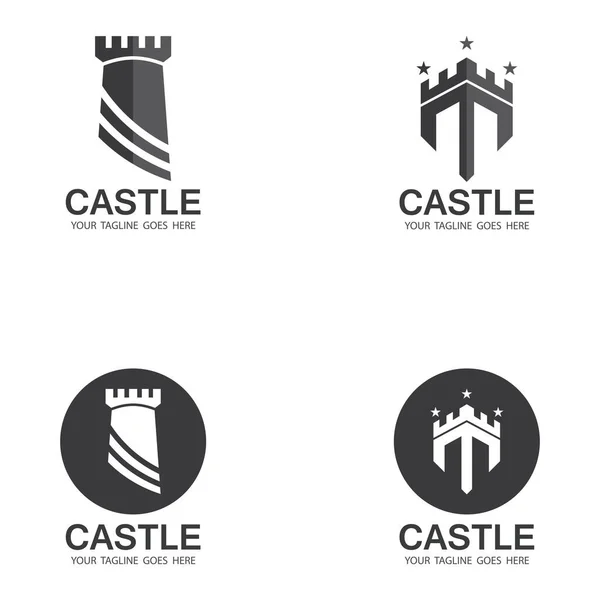 Zamek Logo Symbol Wektor Ilustracji Wzór Projektu — Wektor stockowy