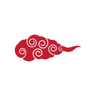 Çin Bulutları logo vektör çizim şablonu